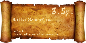 Balla Szerafina névjegykártya